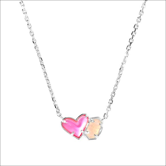 Adjustable Heart Pendant Necklace with Rose Quartz Gemstone